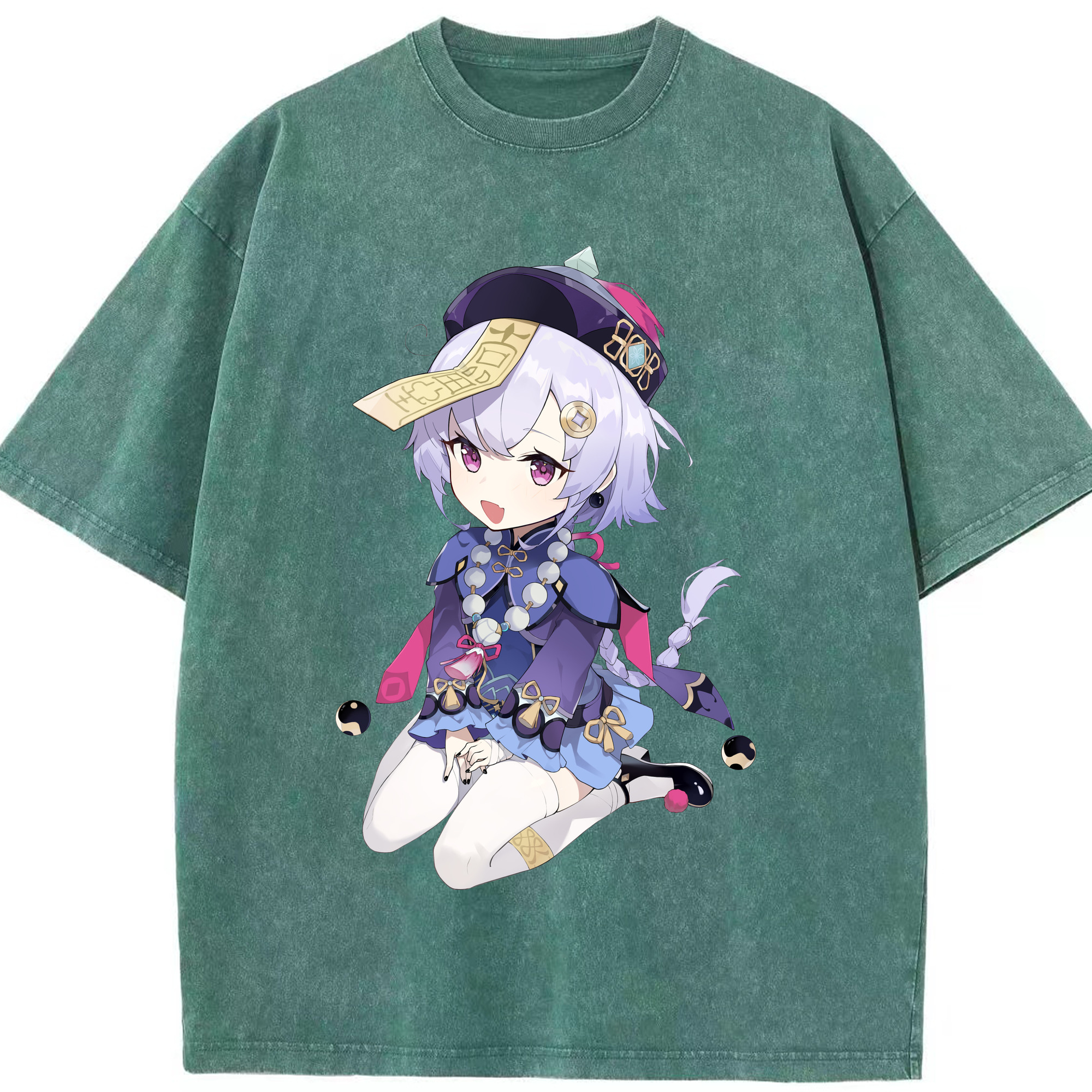げんし神 七七 なな  genshin Nana 綿100% ヴィンテージ風 半袖Tシャツ（フロントプリント）